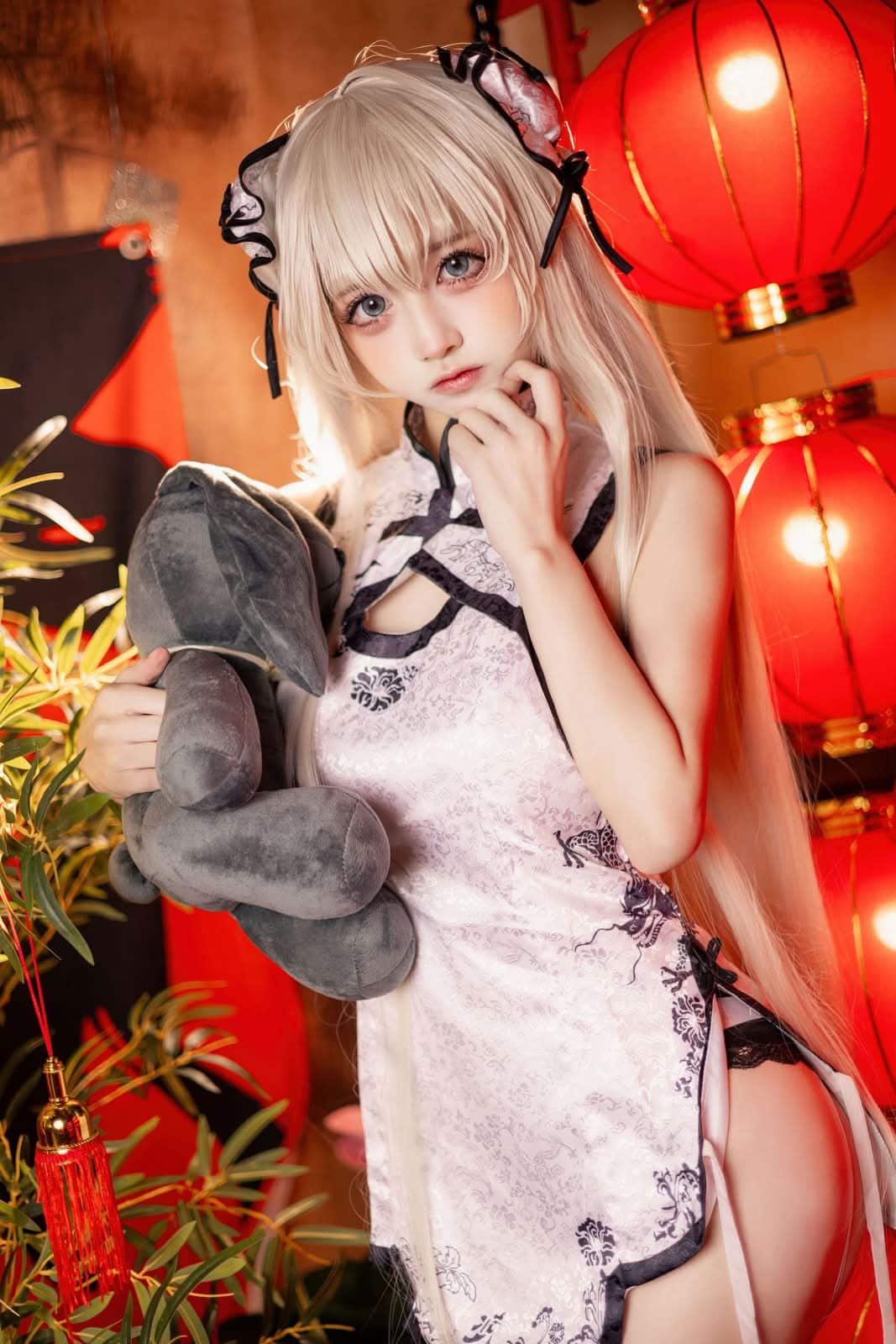 沖田凜花Rinka|春日野穹 旗袍 COS写真:温婉清甜的旧式韵致 14 春日野穹旗袍国风少女COS作品