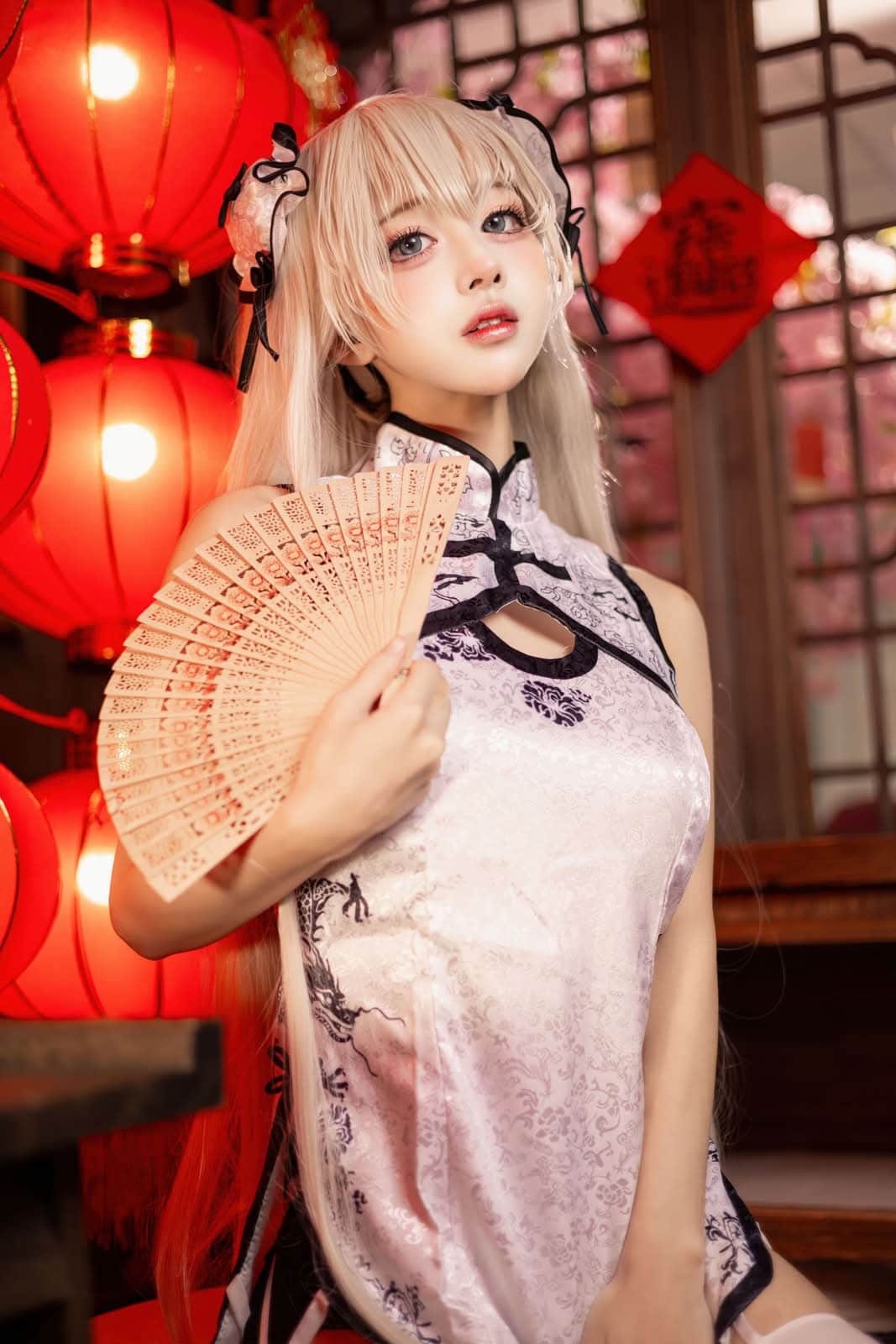 沖田凜花Rinka|春日野穹 旗袍 COS写真:温婉清甜的旧式韵致 16 春日野穹二次元旗袍COS造型展示