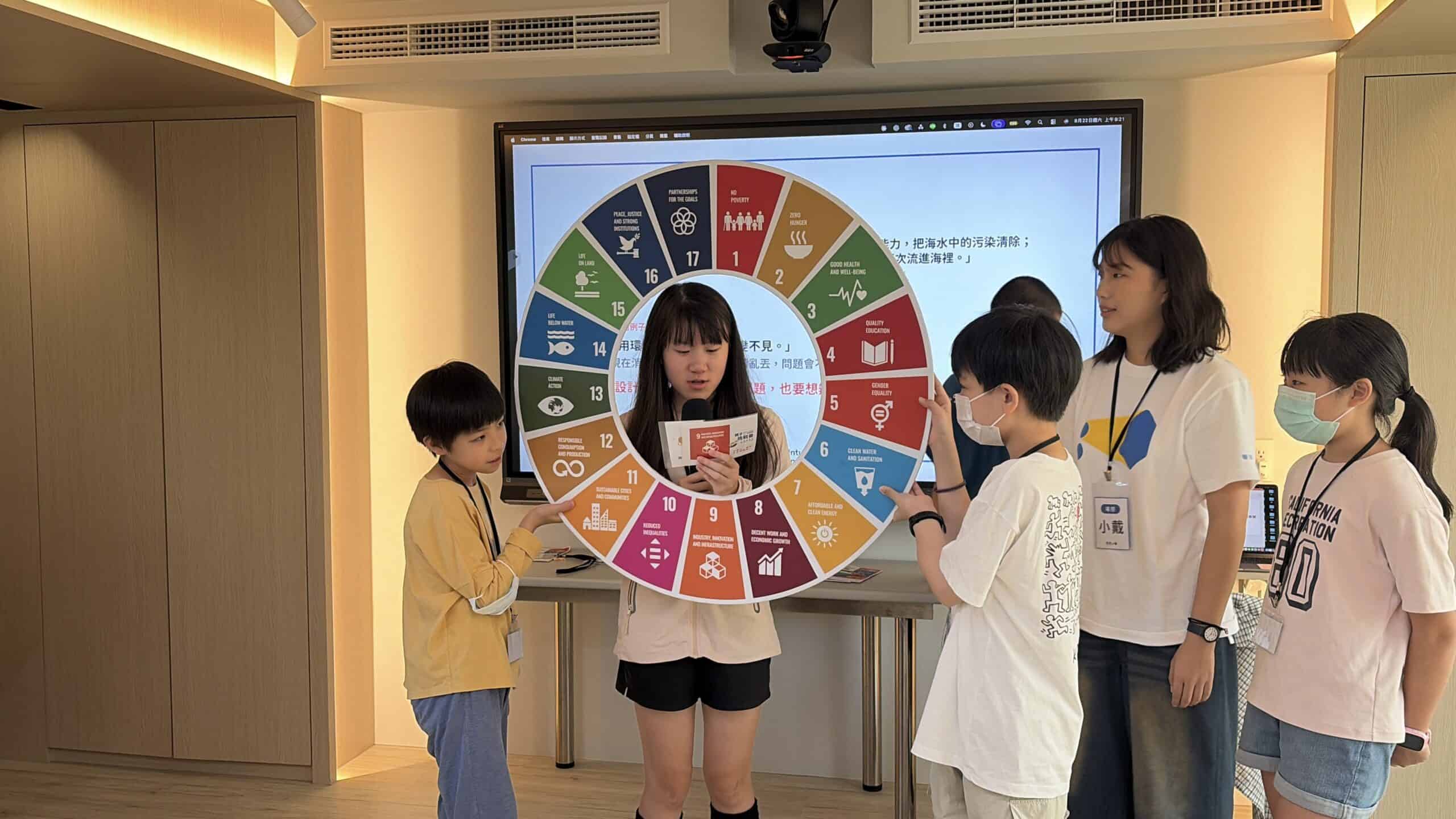 孩子參與 SDGs 活動討論或發表的現場紀錄