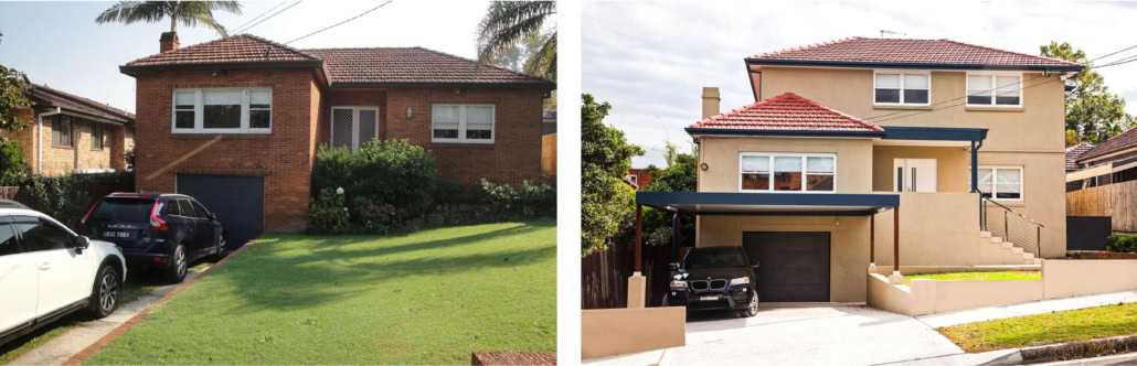 Drummoyne home renovation, Before and After