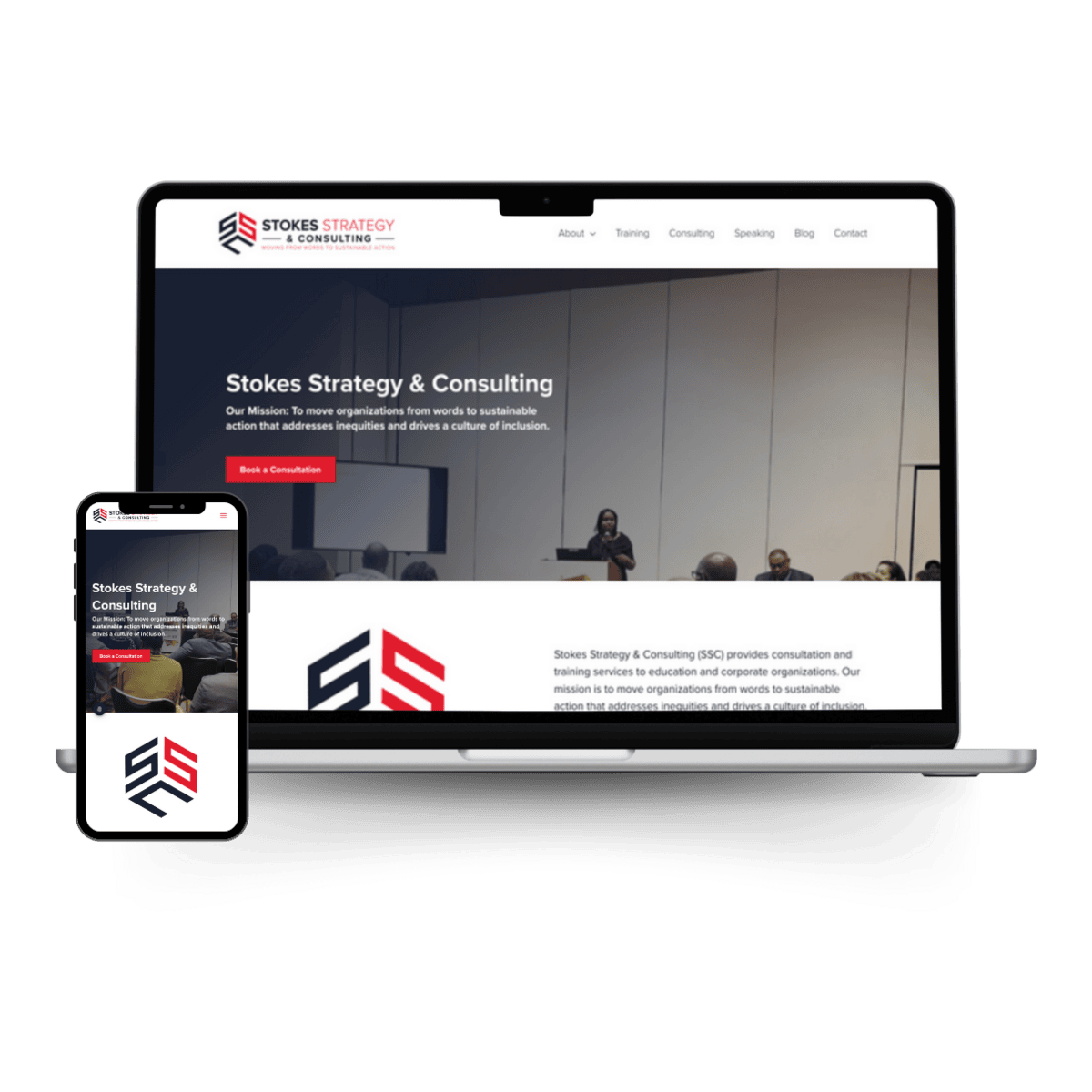 Stokes Strategy & Consulting website on devices
