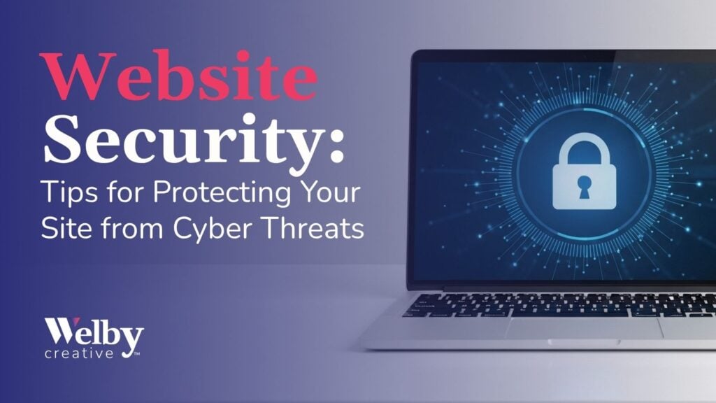 Laptop with lock symbol, website security tips