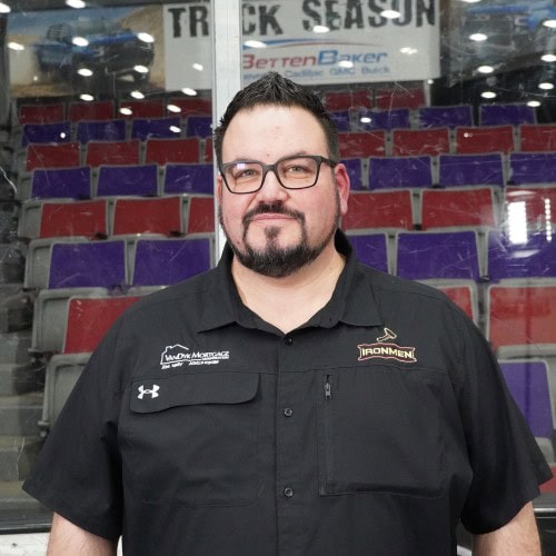 Nate Smith, West Michigan Ironmen coach, at the arena.