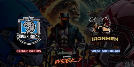 River Kings and Ironmen football players during a game in West Michigan.