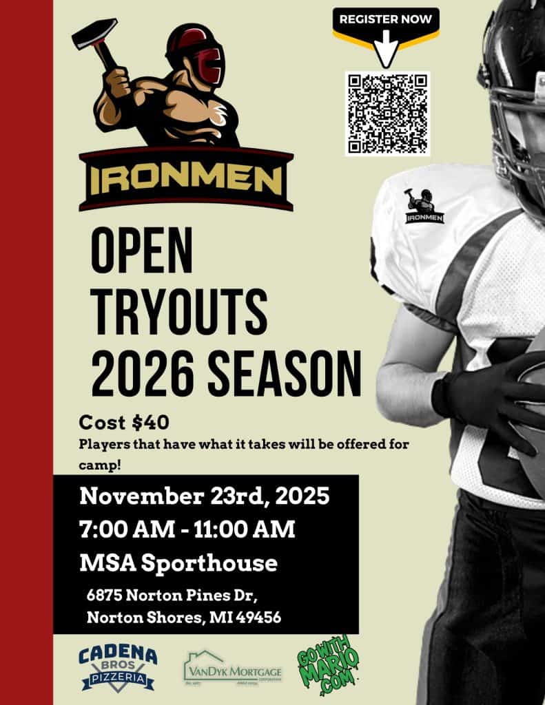 Ironmen open tryouts for 2026 season, November 23, 2025, in Norton Shores.