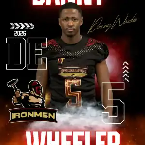 West Michigan Ironmen football player Danny Wheeler in uniform.