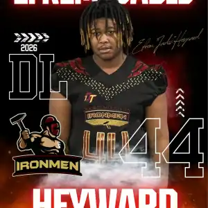 Ironmen football player Efrem "Jadis" Heyward in uniform.