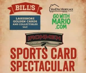 Ironmen sports card show at Trinity Health Arena on January 10.