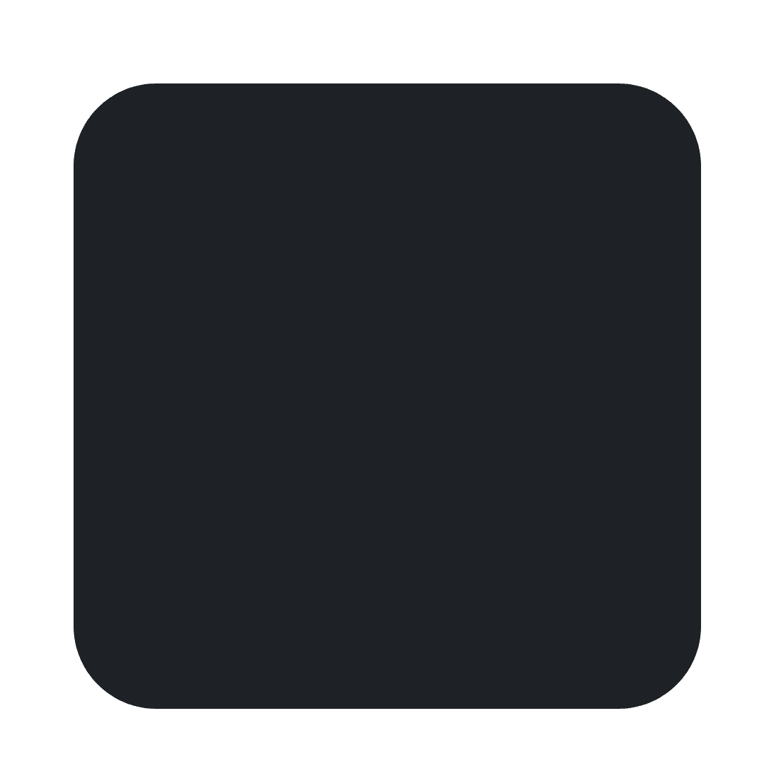 A solid black square with slightly rounded white corners on a transparent background, resembling a minimal icon for a Metal Roof Gallery.