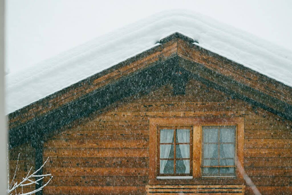 Snow drift on roof snow on roof