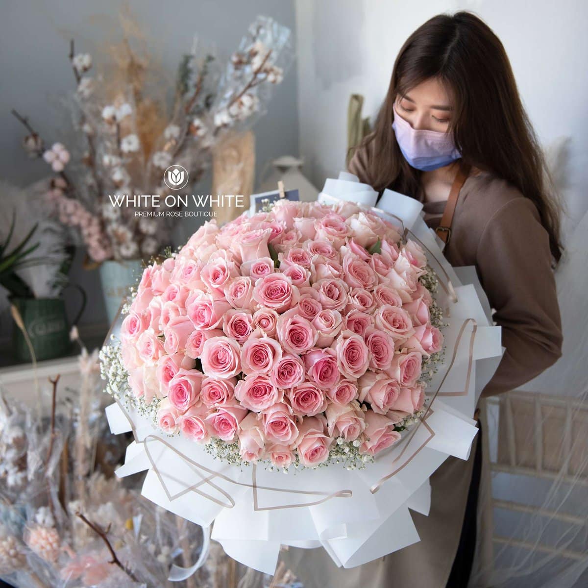 About Love Rose Bouquet About Love Bouquet - Premium Roses by White On White