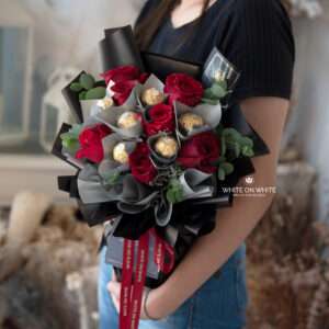 Classic Red Choc Bouquet for Friendship and Graduation Ceremony