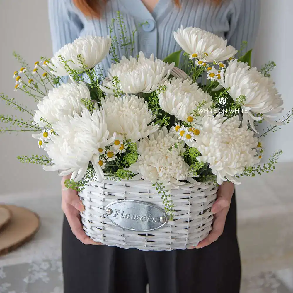 Purity Love condolence flower basket