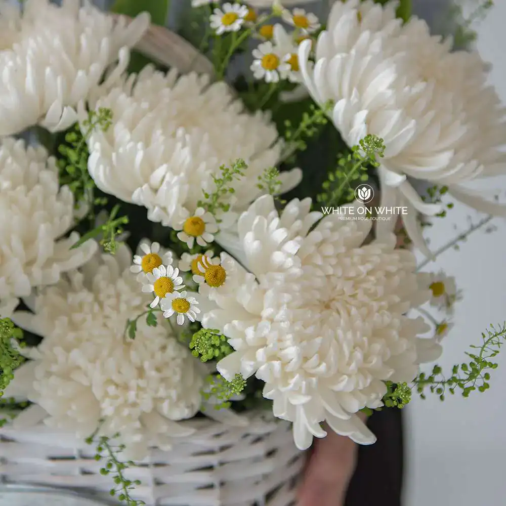 Purity Love condolence flower basket