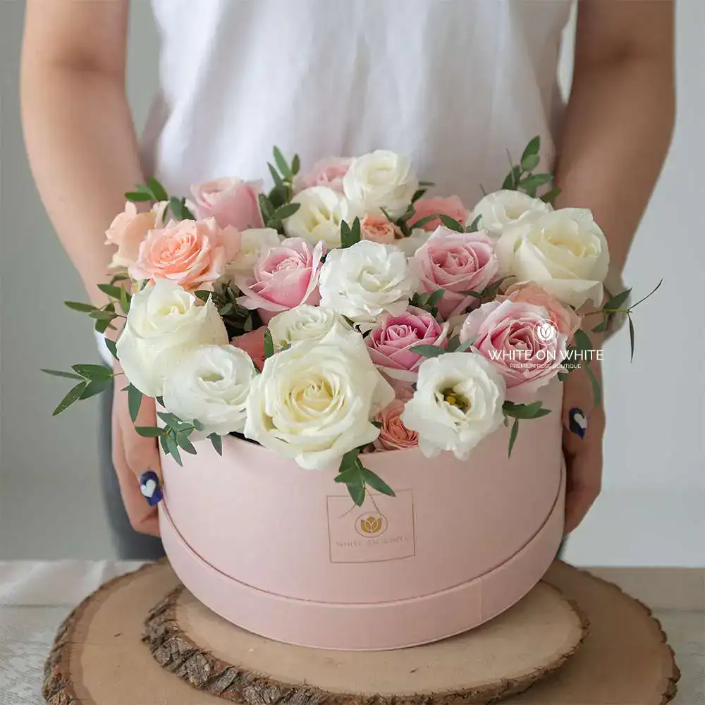 Simple floral box for birthday, friendship and retirement gift