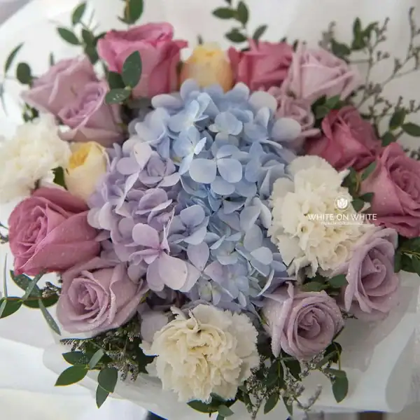 best florist ipoh Lilac Hydrangea Flower Bouquet for Birthday, Graduation & Friendship, same day flower delivery