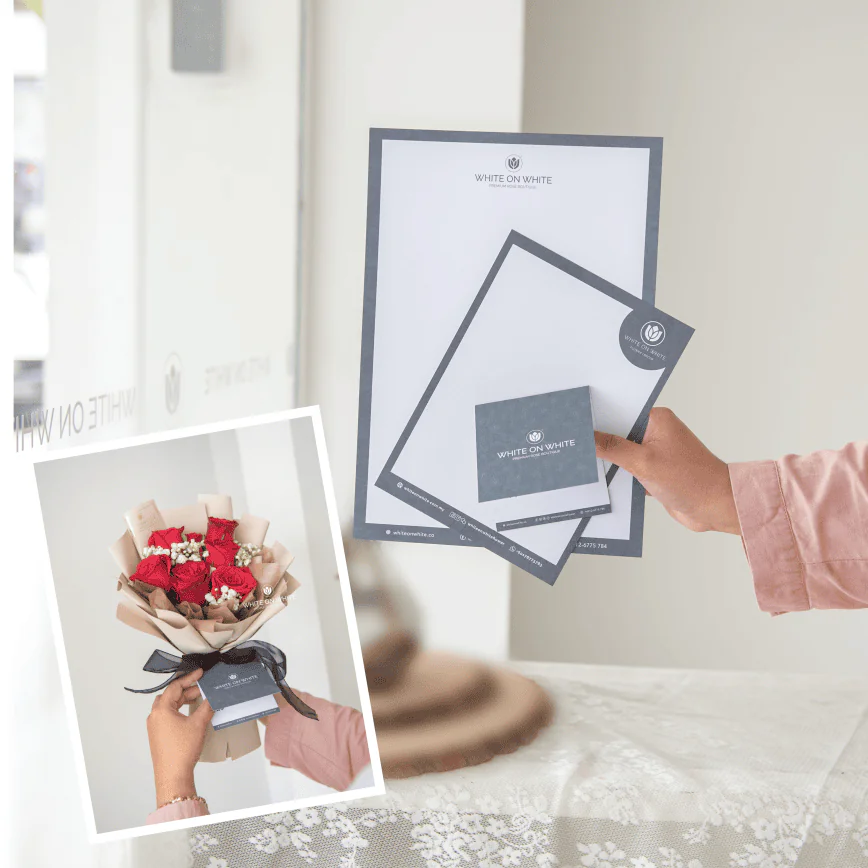 free message card, white on white florist, flower bouquet, ipoh florist, flower shop, flower shop ipoh, florist in kl, flower shop kl