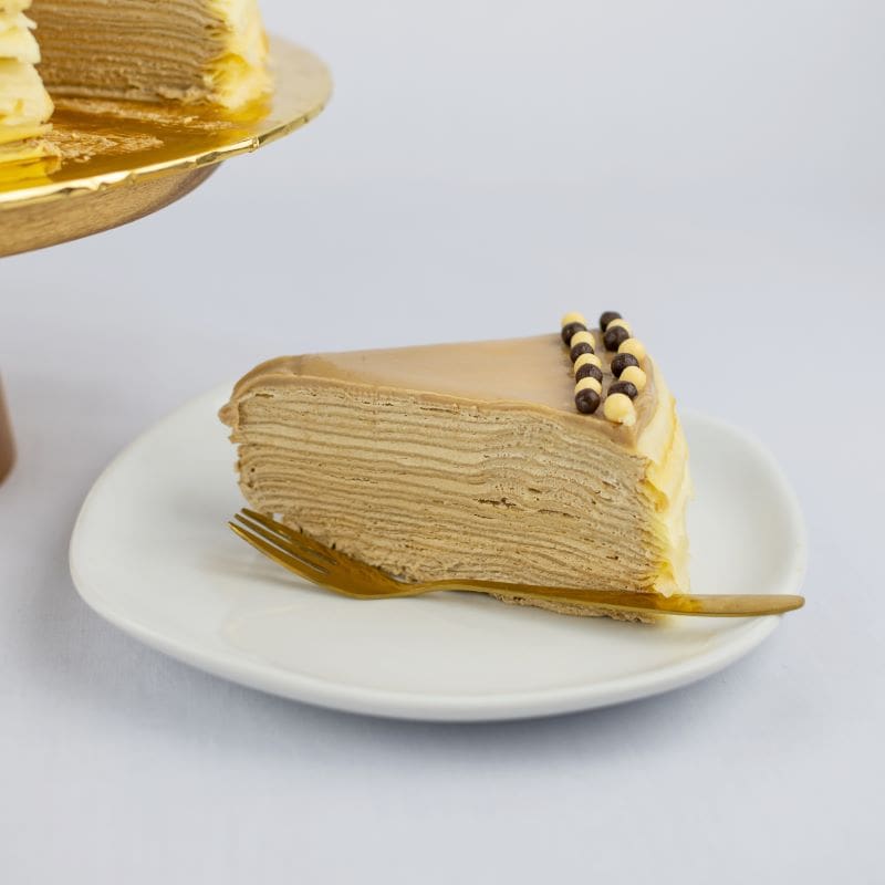 Espresso Macchiato Crepe Cake, coffee cake, crepe cake, birthday cake, happy birthday cake