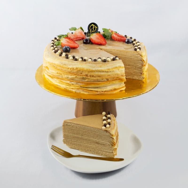 Espresso Macchiato Crepe Cake, coffee cake, crepe cake, birthday cake, happy birthday cake