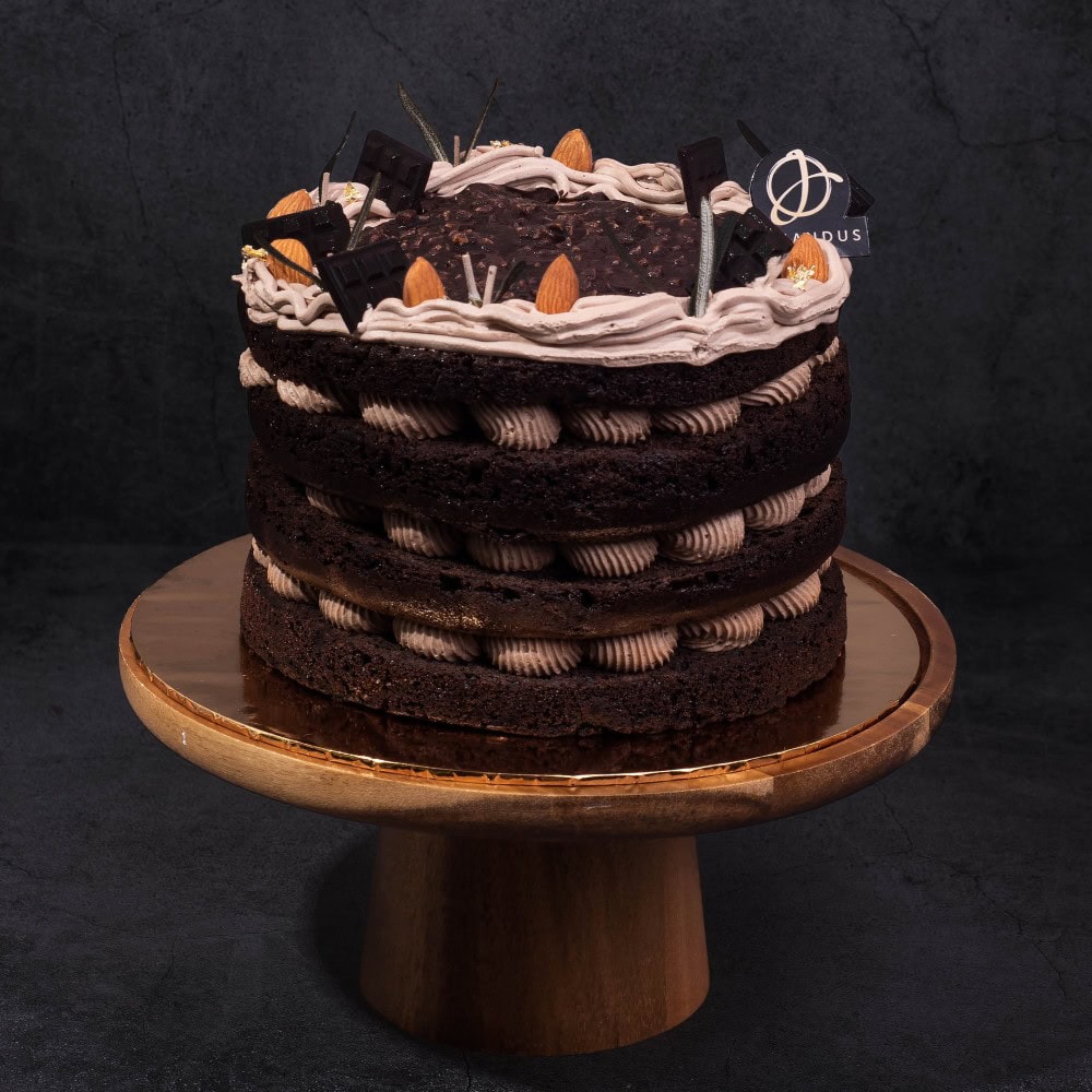 Hazelnut Chocolate Vegan Naked Cake, birthday cake, birthday cake for father​, chocolate hazelnut cake