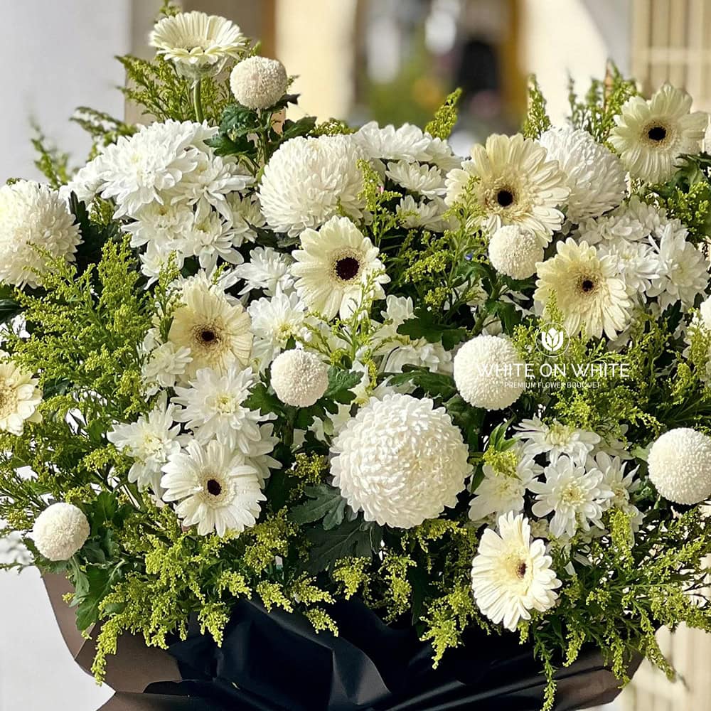 Peaceful Heaven, condolence flower stand, funeral flower arrangement