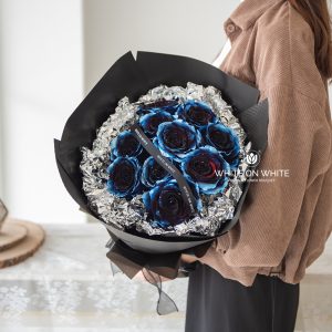 Blue Eclipse Bouquet, premium rose flowers, premium roses for Birthdays