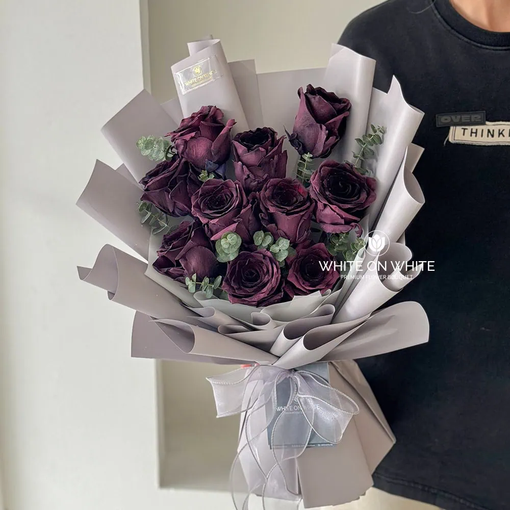 Dark Twilight Bouquet, premium rose flowers, premium roses for Birthdays