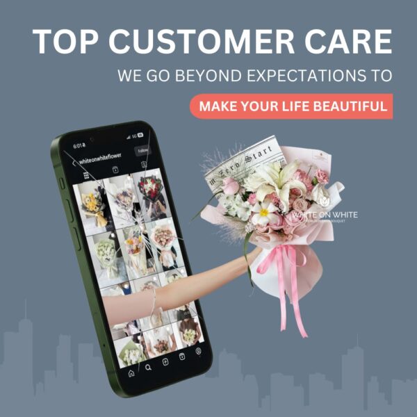 White On White florist best customer service flower shop flower bouquet
