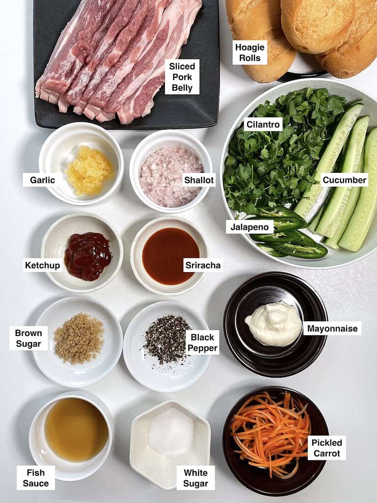 Pork Belly Banh Mi Ingredients