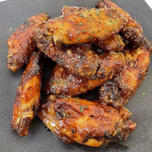sticky honey garlic chicken wings