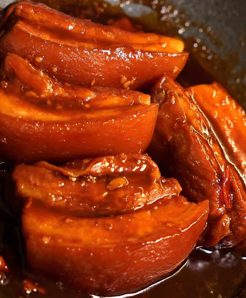 Pork belly slow cook in a the pan