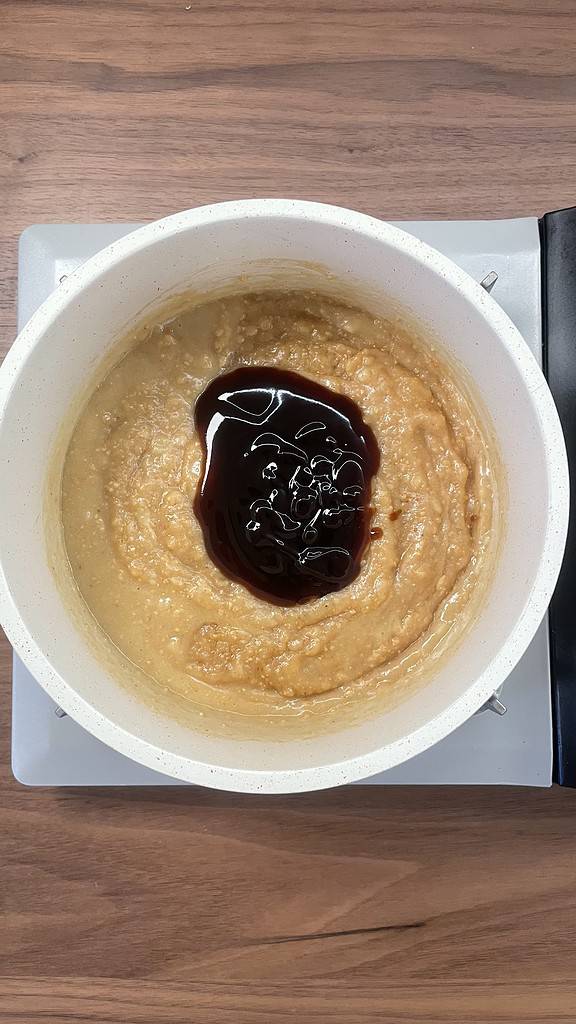 adding peanut butter and hoisin