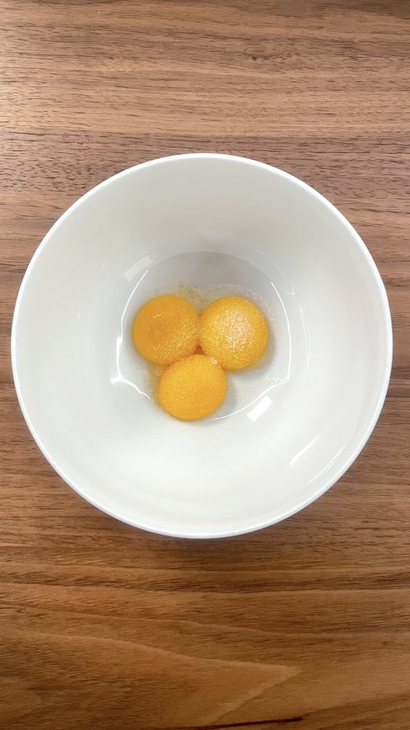 egg yolk with salt and garlic