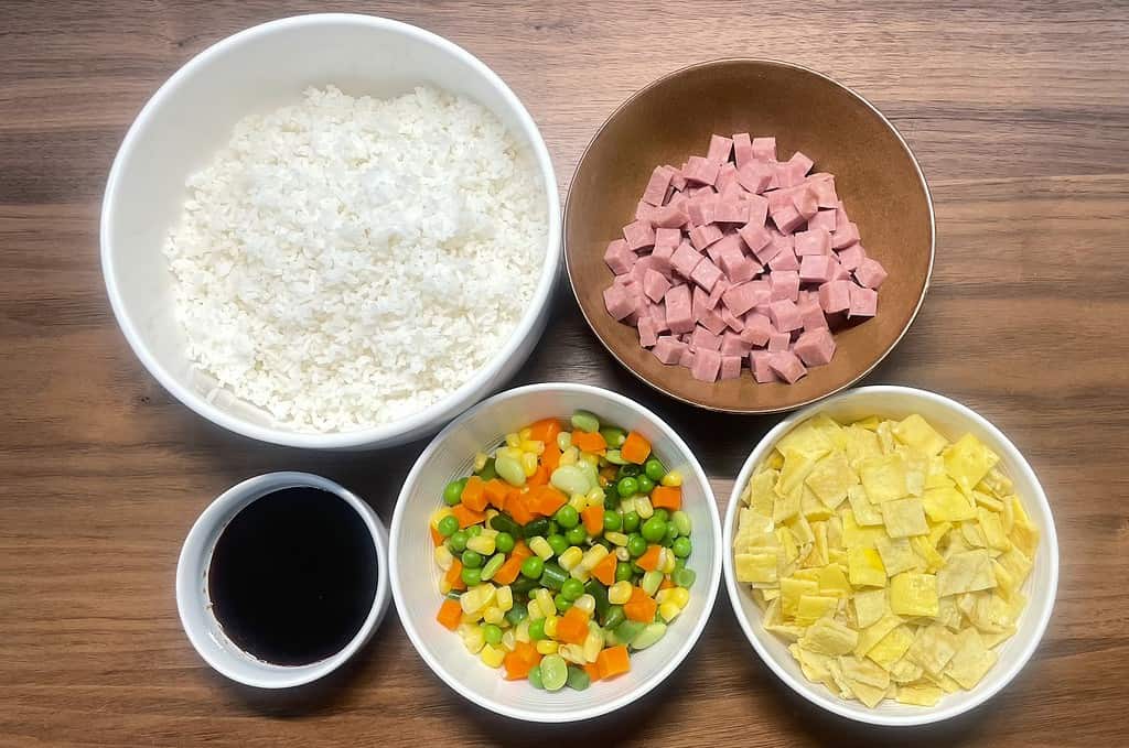 Spam fried rice ingredients