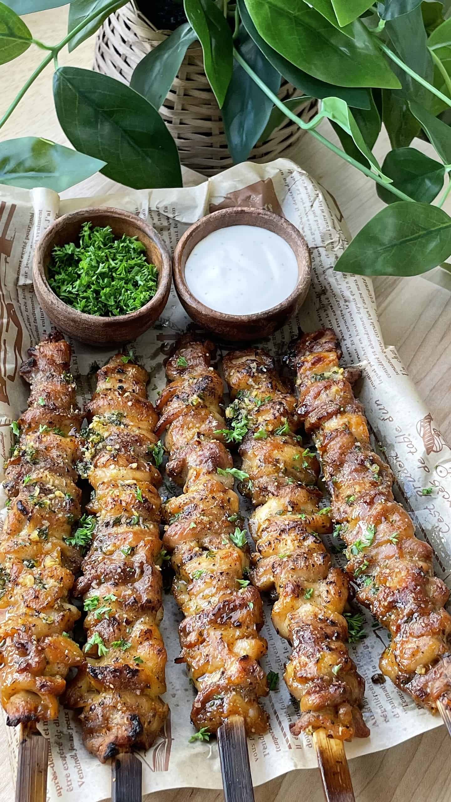 Garlic Parmesan Chicken Skewers