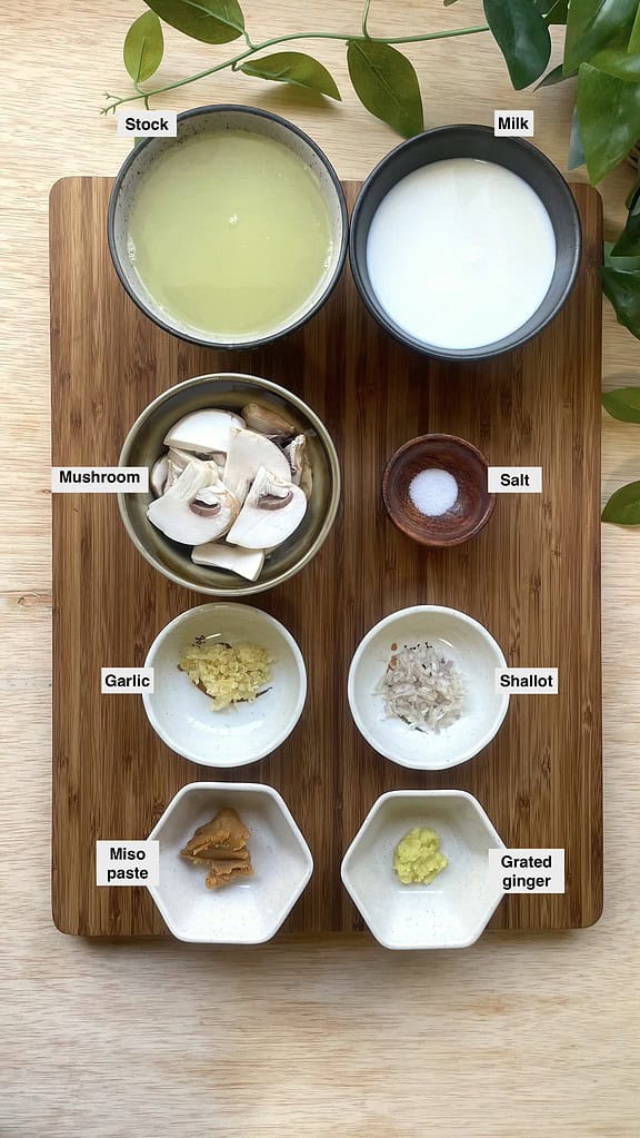 Creamy Ramen Noodles Soup Ingredients