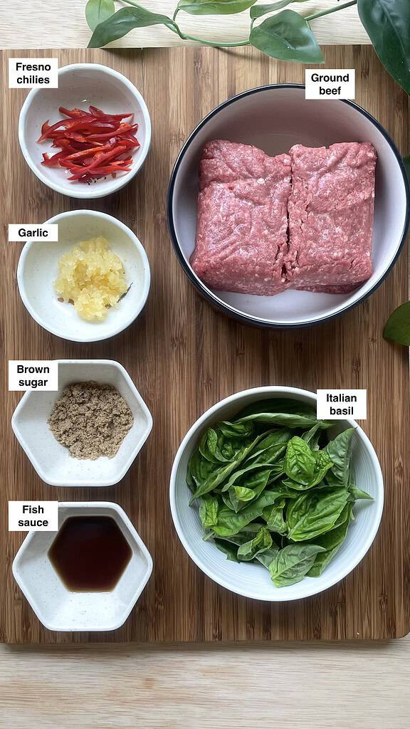 Pad Kra Pao Beef Ingredients
