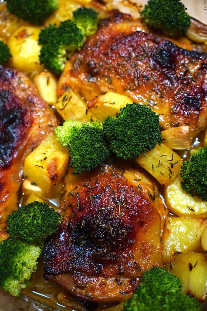 Honey Mustard Baked Chicken Thighs