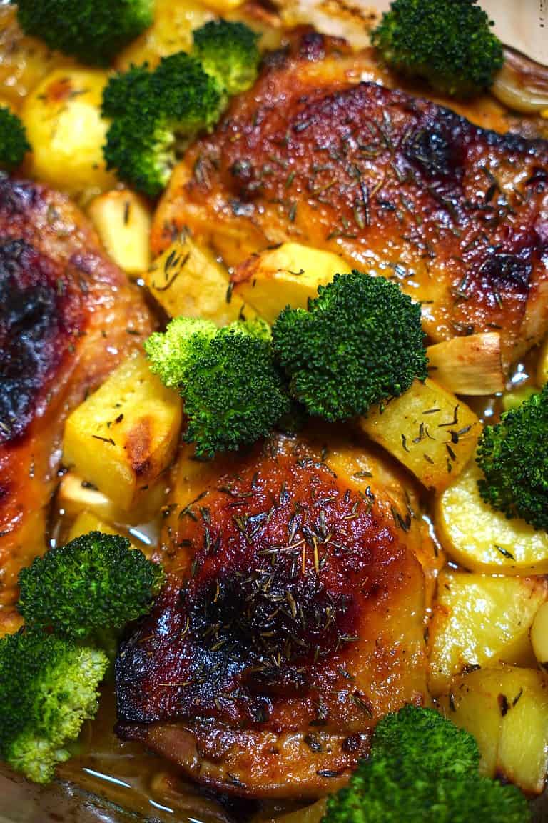 Honey Mustard Baked Chicken Thighs