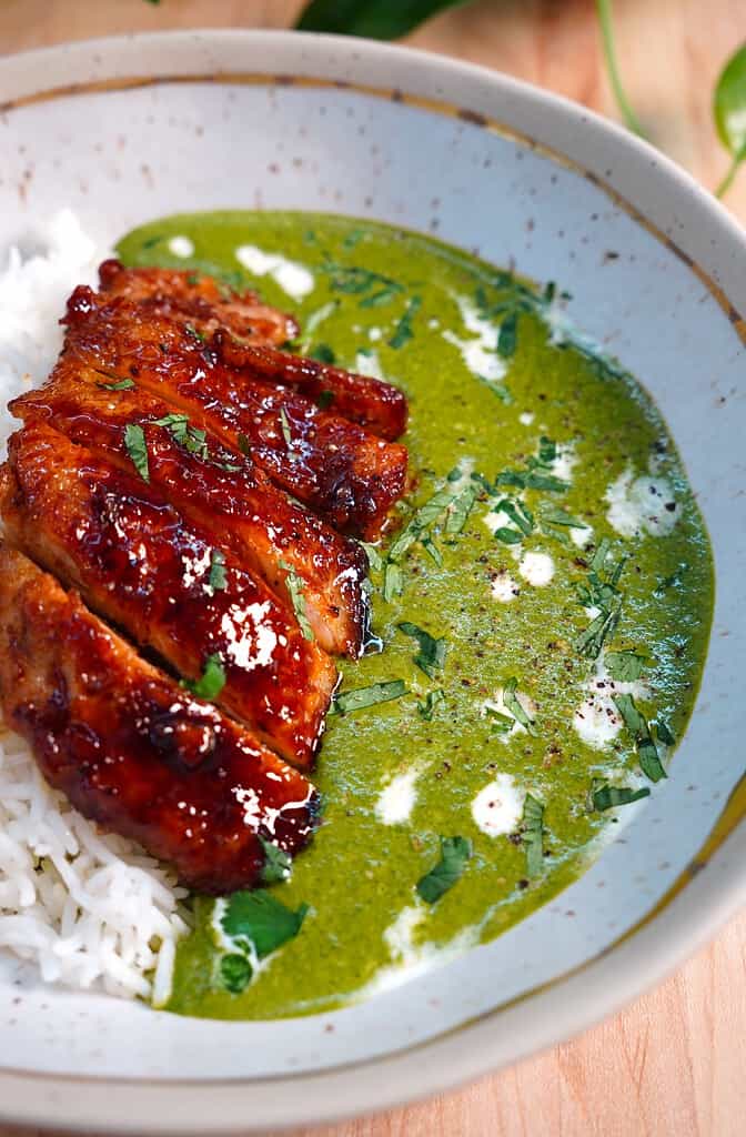 Mustard Green Soup with Chicken and Rice