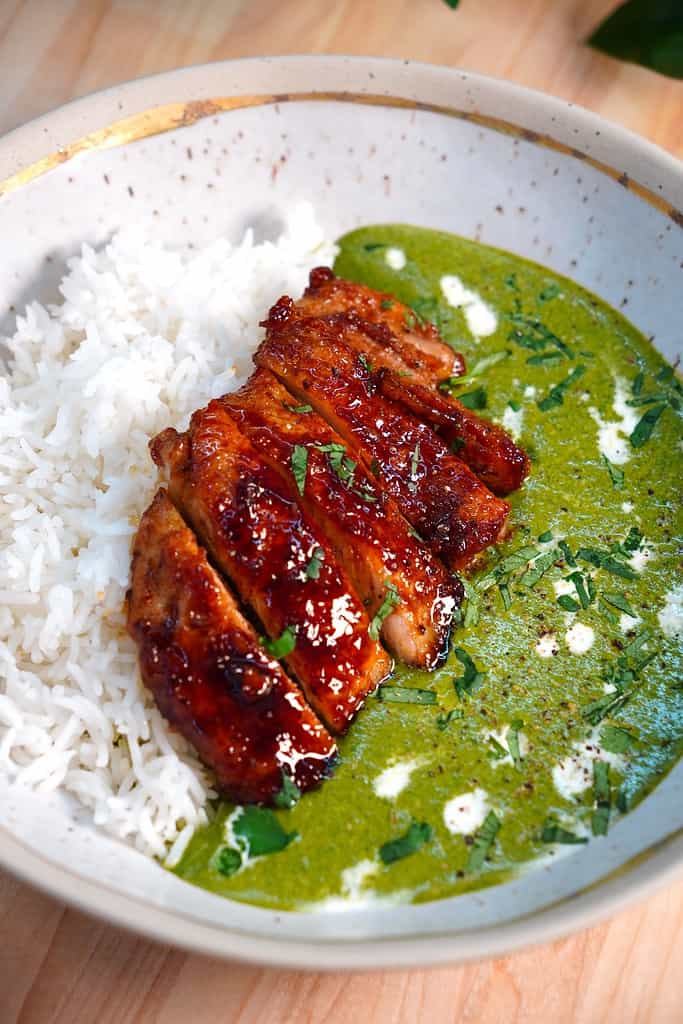 Mustard Green Soup with Chicken and Rice