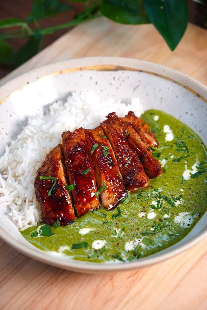 Mustard Green Soup with Chicken and Rice