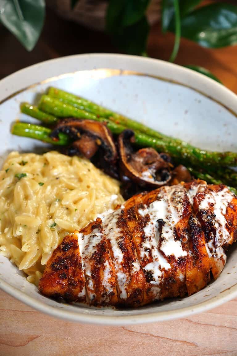 Creamy Orzo with Chicken & Asparagus