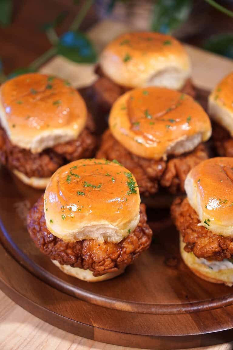 Hot Honey Garlic Chicken Sliders