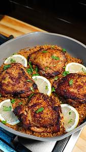 One Pan Garlic Lemon Chicken and Rice