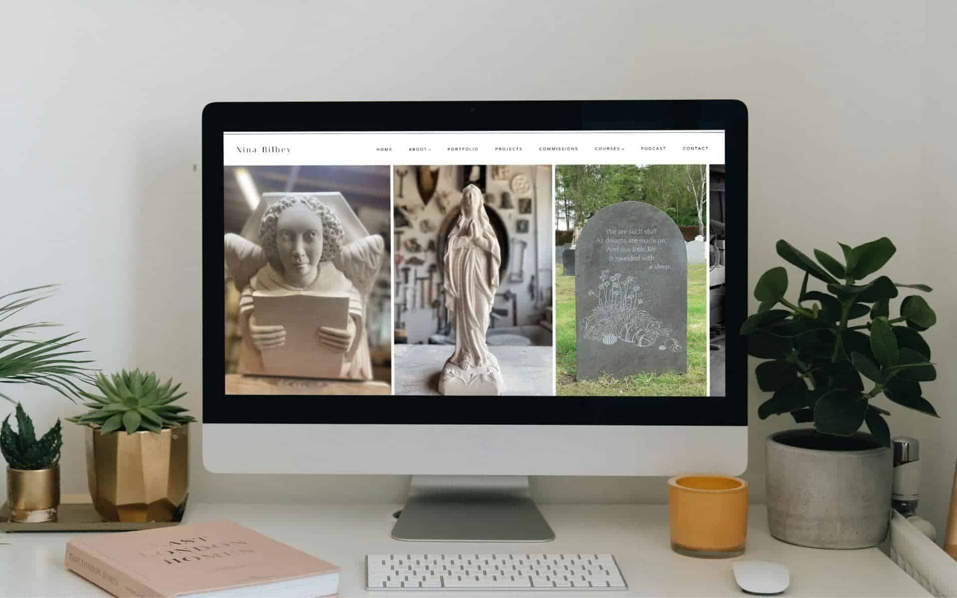 A website designed for an sculptor by Wildcurrant Marketing