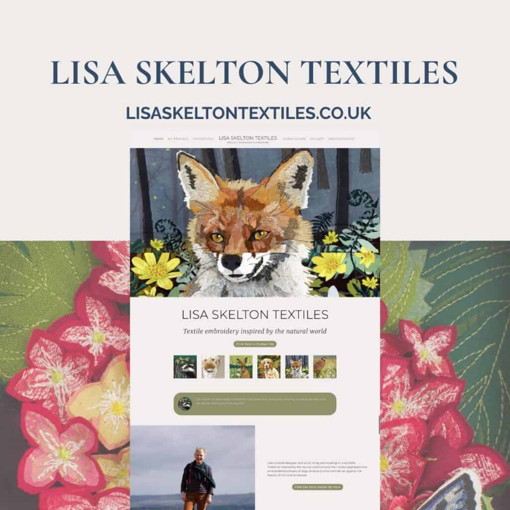 Vibrant natural textile embroidery featuring detailed floral and animal motifs inspired by nature at Wildcurrant.