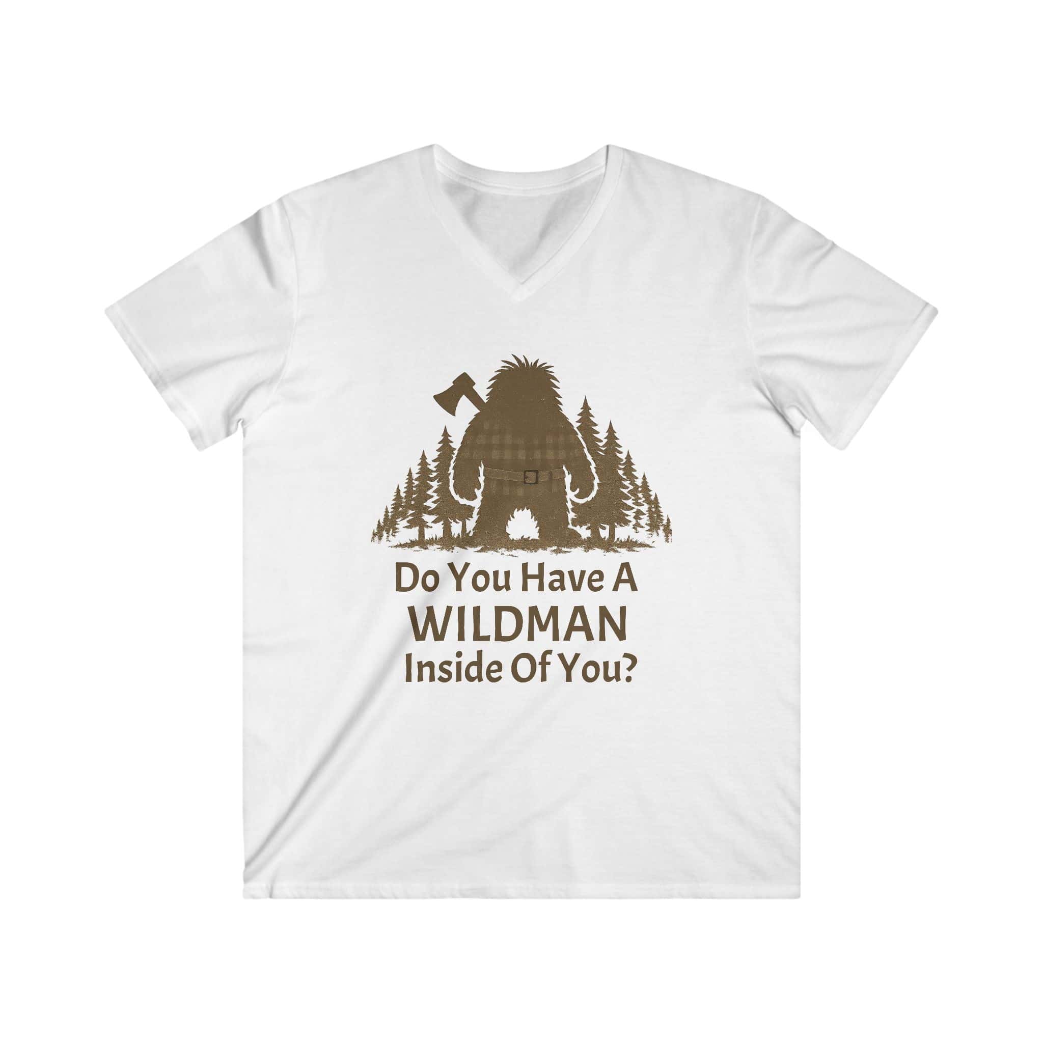 Wildman Graphic V-Neck Tee — "Do You Have A Wildman Inside Of You?"
