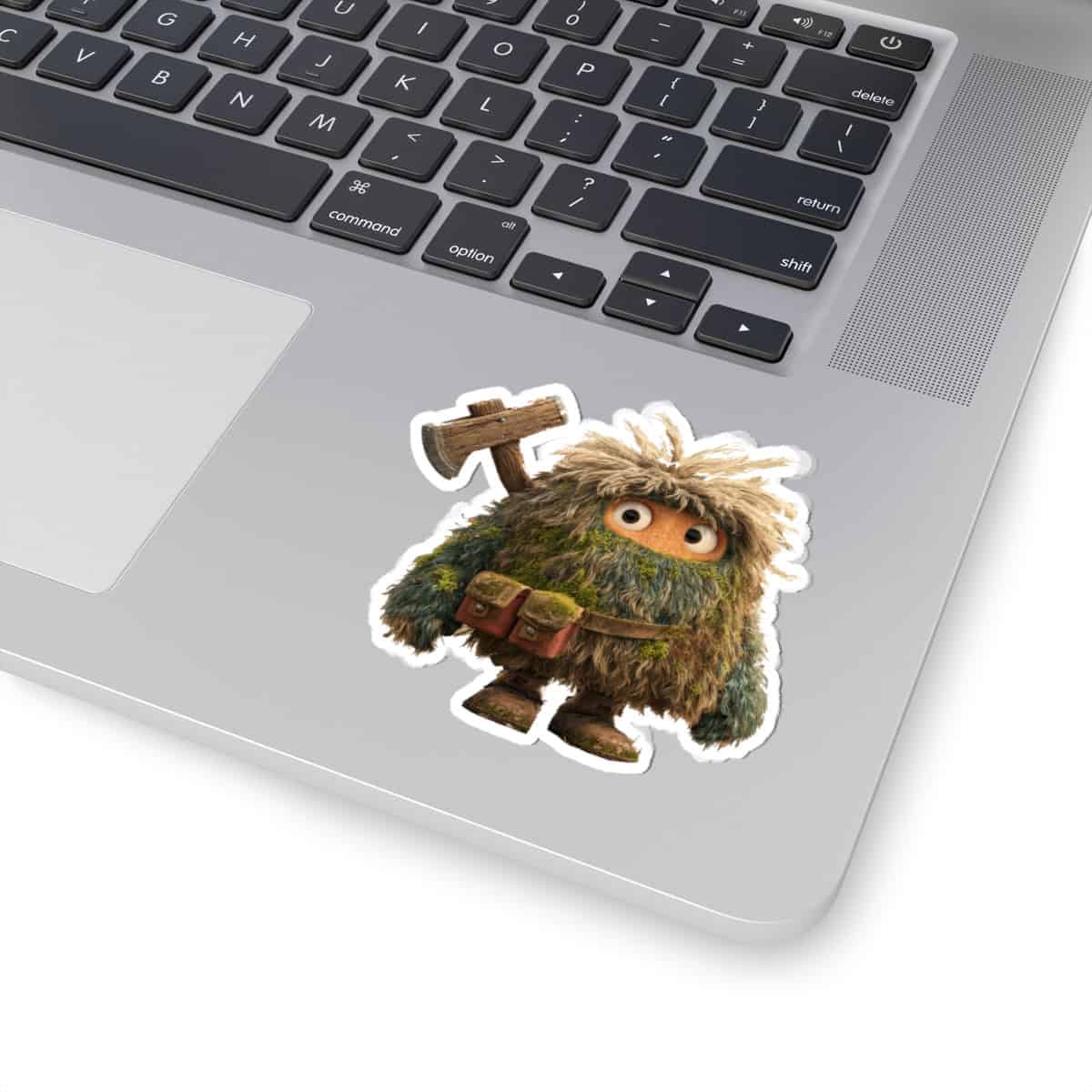 Forest Monster Axe Sticker — Cute Fuzzy Creature Kiss-Cut Sticker for Laptops & Water Bottles - Image 2
