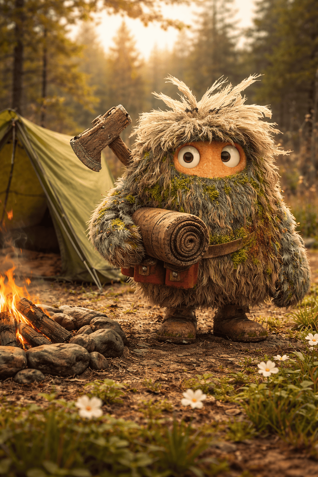 Bob in front of him campsite